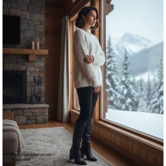 DAVI & DANI, Ivory fluffy cozy sweater - Picture 2 of 10